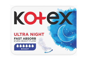 Higieniniai paketai KOTEX ULTRA OVERNIGHT (naktiniai), 6 vnt.