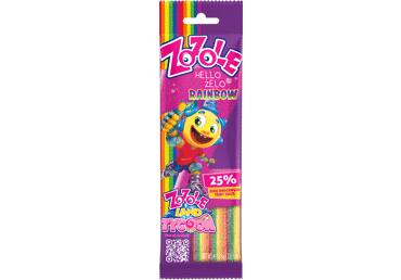 Очень кислые жевательные конфеты ZOZOLE RAINBOW, фруктовый вкус, 75 г