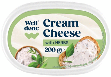 Spreading cheese WELL DONE with herbs, 57.5%, 200 g