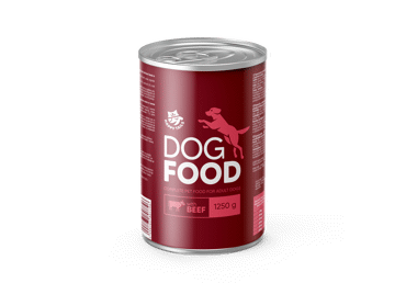 Konservuotas šunų ėdalas su jautiena HAPPY TAILS, 1250 g