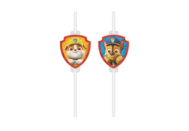 Popieriniai šiaudeliai PAW PATROL, 4 vnt., 4 vnt.