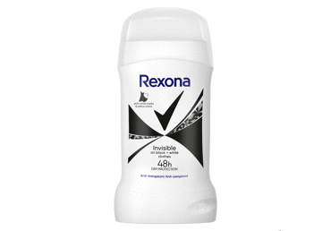 Mot. pieštukinis dezodorantas REXONA INVISIBLE BLACK & WHITE, 50 ml