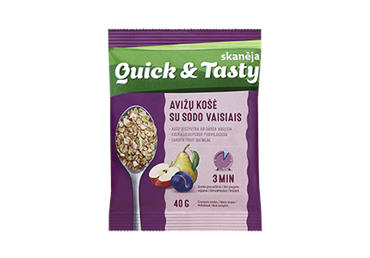 Avižinė košė QUICK & TASTY su sodo vaisiais, 40 g