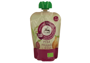 Ekologiška kriaušių, slyvų ir ryžių tyrelė ALCE NERO (nuo 6 mėn.), 100 g