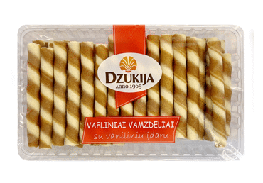 Вафельные трубочки DZŪKIJA с ванильной начинкой, 180 г