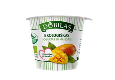 Ekologiškas jogurtas su mangais DOBILAS, 3,1 % rieb., 125 g