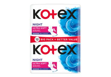 Higieniniai paketai Kotex Ultra Soft Night 12vnt