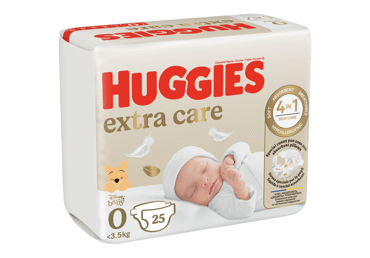 Sauskelnės ankstukams HUGGIES EXTRA CARE 0, iki 3,5 kg, 25 vnt.