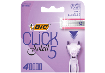 Moteriško skustuvo galvutės BIC SOLEIL CLICK5, 4 galvutės, 4 vnt.