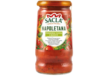 Vyšninių pomidorų padažas su bazilikais SACLA NAPOLETANA, 350 g