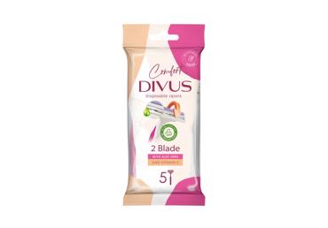 Moteriški vienkartiniai skustuvai DIVUS2, 5 vnt., 5 vnt.