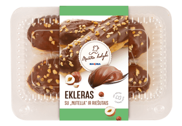 Eclair with NUTELLA cream and nuts, 100 g
