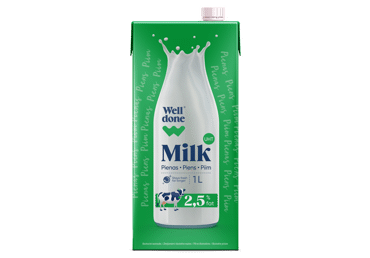UAT pienas WELL DONE, 2,5 % rieb., 1 l