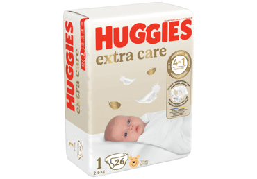 Подгузники HUGGIES EXTRA CARE 1 (2-5 кг), 26 шт.
