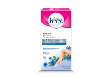 „Veet Professional“, kojų ir kūno depiliavimo vaško juostelės, skirtos jautriai odai, 40 vnt.