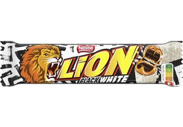 Vaflinis batonėlis LION BLACK WHITE, 42 g