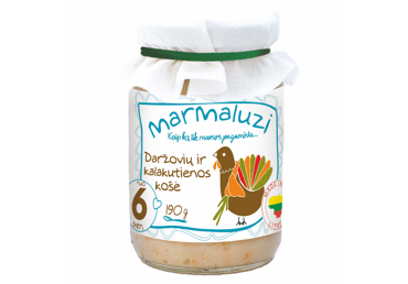 Kalakutienos ir daržovių košė MARMALUZI, nuo 6 mėn., 190 g