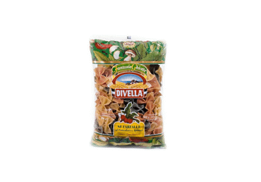 Pasta DIVELLA FARFALLE No. 85 (colored bowties), 500 g