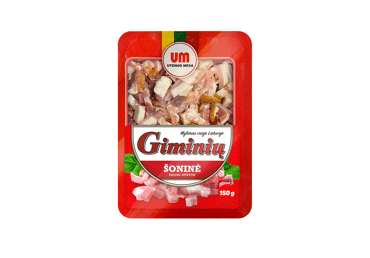 Холодного копчения кубики бекона GIMINIŲ, а. р., 150 г