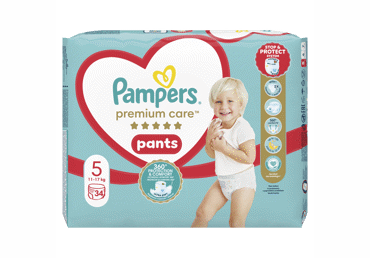 Sauskelnės-kelnaitės PAMPERS Premium Care Pants, Value Pack, 5 dydis, 34 vnt.