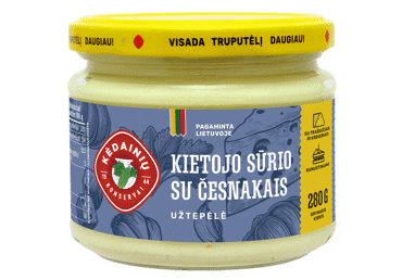 Kietojo sūrio užtepėlė KKF su česnakais, 55 % rieb., 280 g