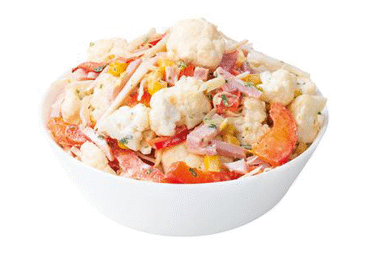 Žiedinių kopūstų salotos su kumpiu, 1 kg