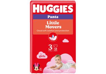 Sauskelnės-kelnaitės HUGGIES GIRLS 3(6-11), 58 vnt.