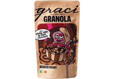 Granola GRACI TRIPLE CHOCOLATE su trijų rūšių šokoladu, 250 g
