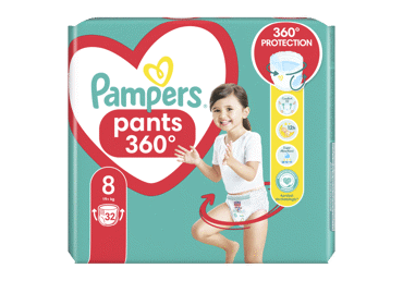 Sauskelnės-kelnaitės PAMPERS Pants, Jumbo Pack, 8 dydis, 32 vnt.
