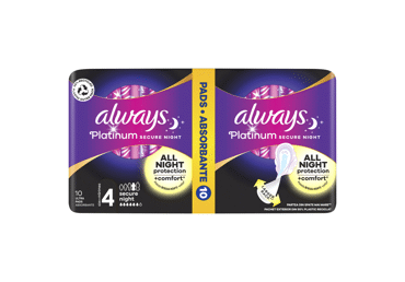 Higieniniai paketai ALWAYS Platinum Secure Night, S4, 10 vnt.