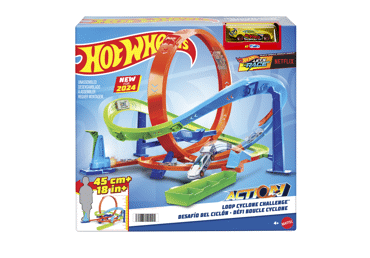 Žaislinė automobilių trasa su greitėjimo kilpa HOT WHEELS, 1 vnt.