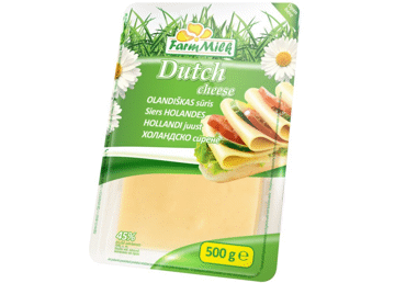 Gaudos sūris FARM MILK (riekelės), 45 % rieb. s. m., 500 g