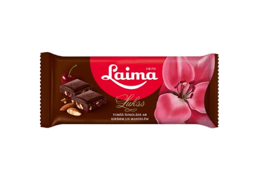 Dark chocolate LUKSS with cherries and almonds, 90 g