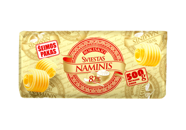 	ROKIŠKIO NAMINIS sviestas, 82 % rieb. s. m., 500 g