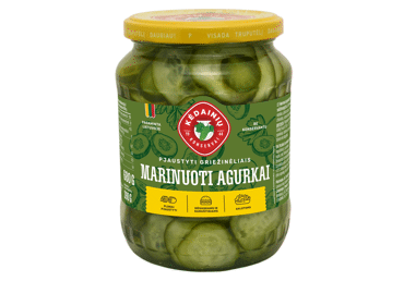 Marinuoti agurkų griežinėliai KĖDAINIŲ KONSERVAI, 680 g