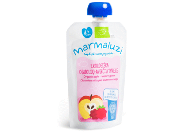Ekologiška obuolių ir aviečių tyrelė MARMALUZI, nuo 4 mėn., 90 g