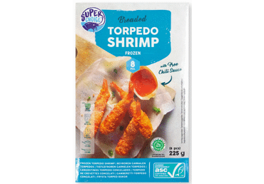 Šald. apkept. torpedos form. krevetės apv. džiūv., su uodeg., 225 g