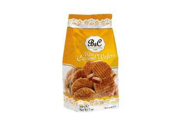 Maži karameliniai vafliukai B&C, 200 g