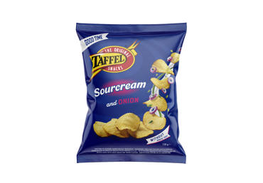 Potato chips TAFFEL, sour cream and onion flavor, 130 g