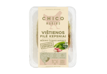 Višt. filė kepsniai CHICO MARINO meškinių česnakų marinate, 500 g