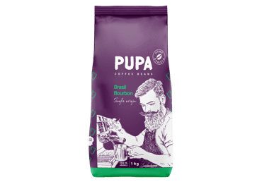 Specialty coffee beans PUPA BRASIL BOURBON 100 % ARABICA, 1 kg