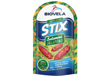 Vytintos dešrelės STIX SALAMINI JALAPENO, a. r., 80 g