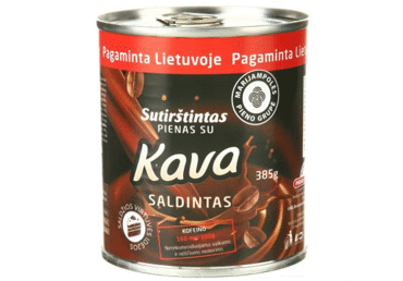 Saldintas sutirštintas pienas su kava, 7 % rieb., 385 g