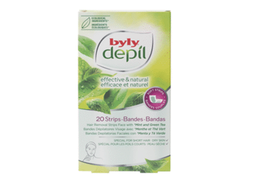 Ленты для депиляции лица BYLY DEPIL MINT & GREEN TEA, 20 шт.