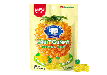 Gummy AMOS, pineapple flavor, 65 g