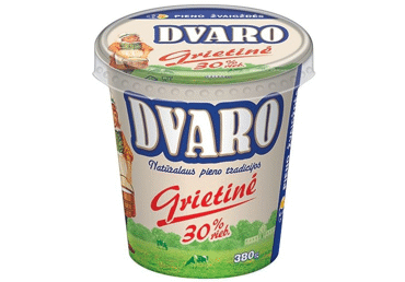 DVARO grietinė, 30 % rieb., 380 g