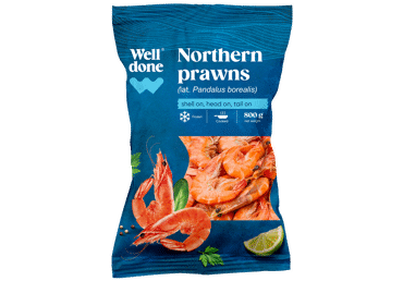 Frozen cooked northern pink shrimp WELL DONE, 800 g