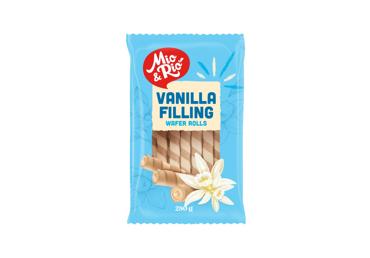 Vafliniai šiaudeliai MIO&RIO su vanilės skonio įdaru, 280 g