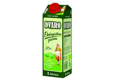 Ekologiškas DVARO pienas ne mažiau kaip 3,5 % rieb., pasterizuotas, 1l