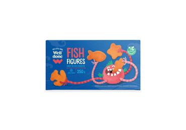 Frozen minced fish fingers WELL DONE, 250 g